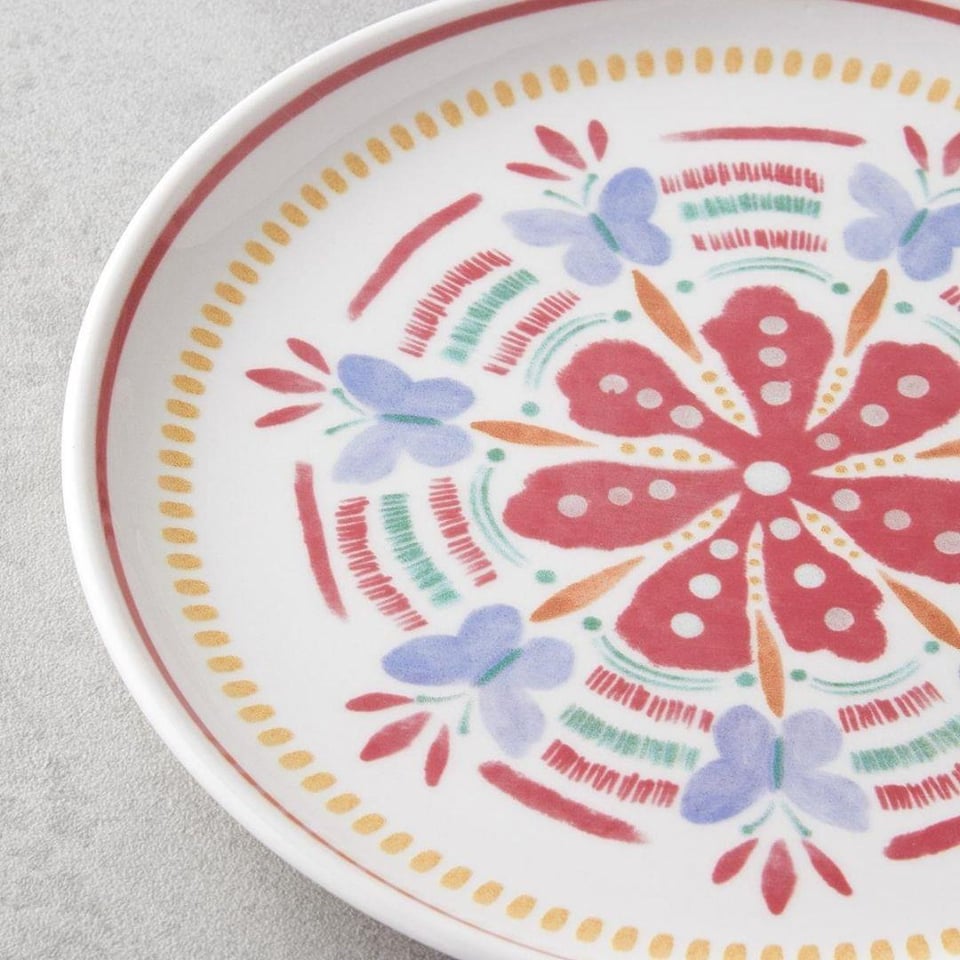 Kahvaltı Takımları English Home English Home Lily Seramik Pasta Seti 18 Parça 6 Kişilik Renkli