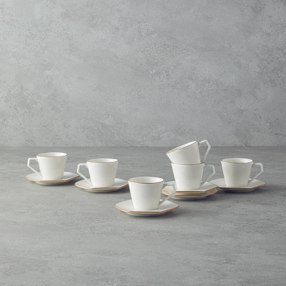 Fincan / Kupa Englısh Home English Home Marlin 12 Parça Kahve Fincan Takımı Gold