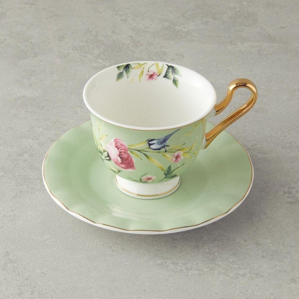 Fincan / Kupa Englısh Home English Home Vanilla Çay Fincanı Takımı 220 ml Açık Yeşil