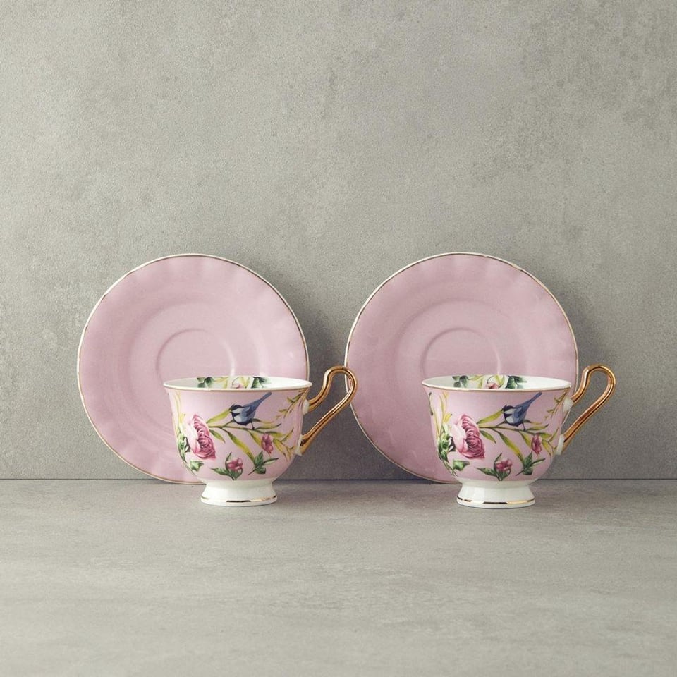 Fincan / Kupa Englısh Home English Home Vanilla Çay Fincanı Takımı 220 ml Açık Pembe