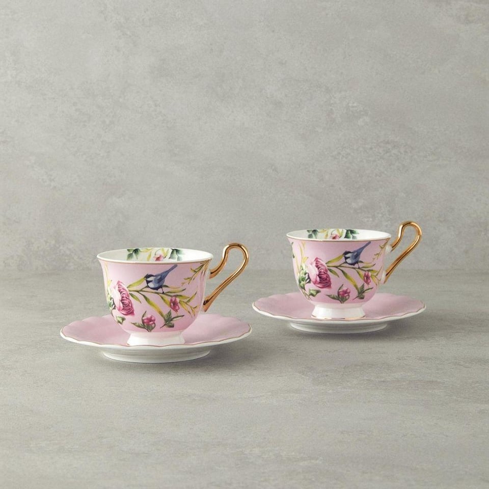 Fincan / Kupa Englısh Home English Home Vanilla Çay Fincanı Takımı 220 ml Açık Pembe