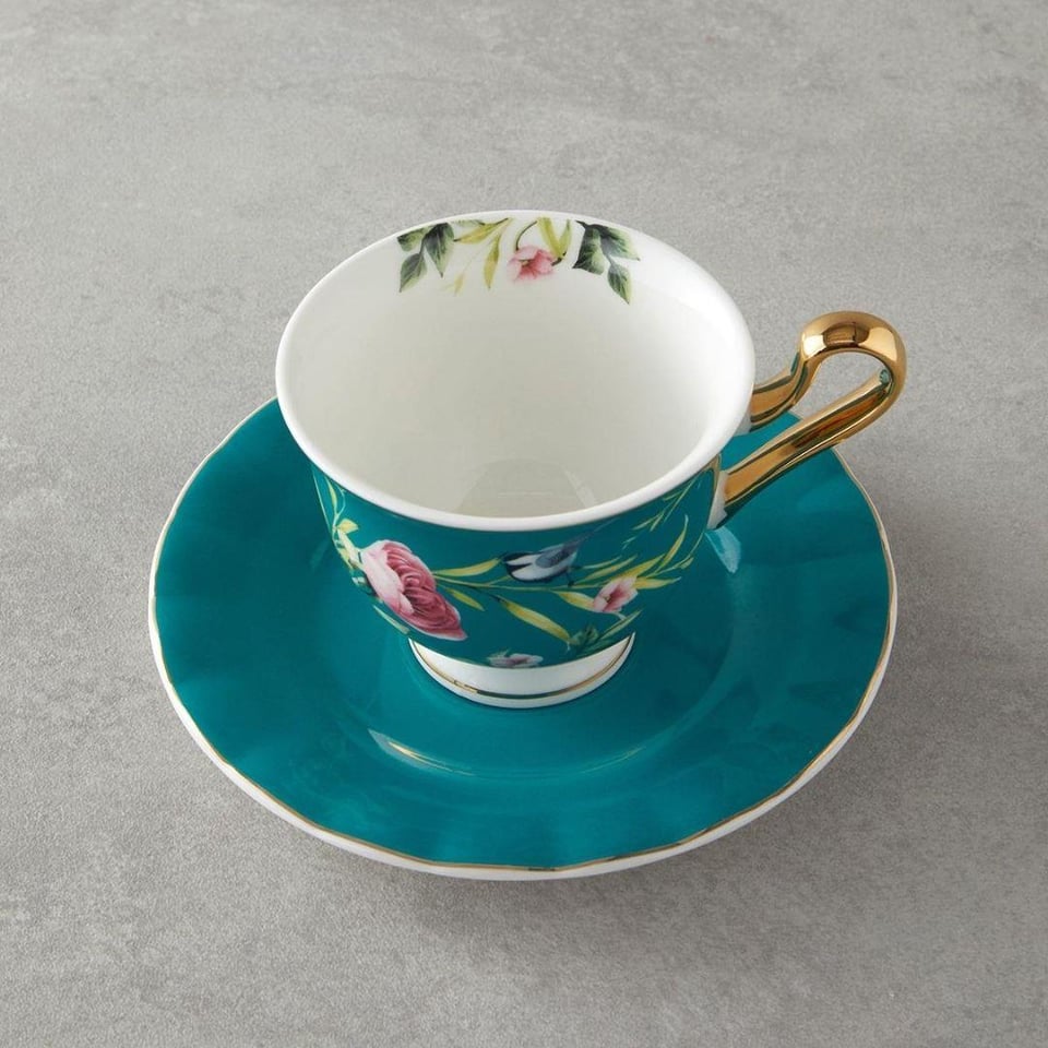 Fincan / Kupa Englısh Home English Home Vanilla Çay Fincanı Takımı 220 ml Turkuaz