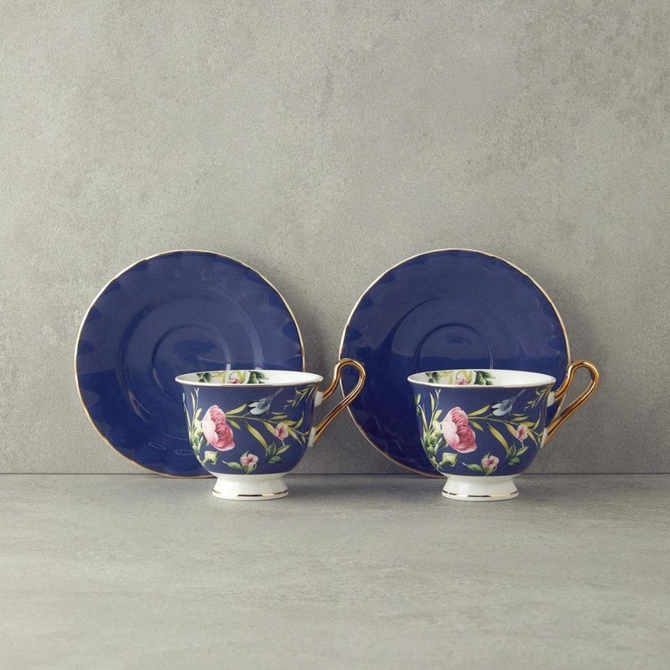 Fincan / Kupa Englısh Home English Home Vanilla Çay Fincanı Takımı 220 ml Lacivert