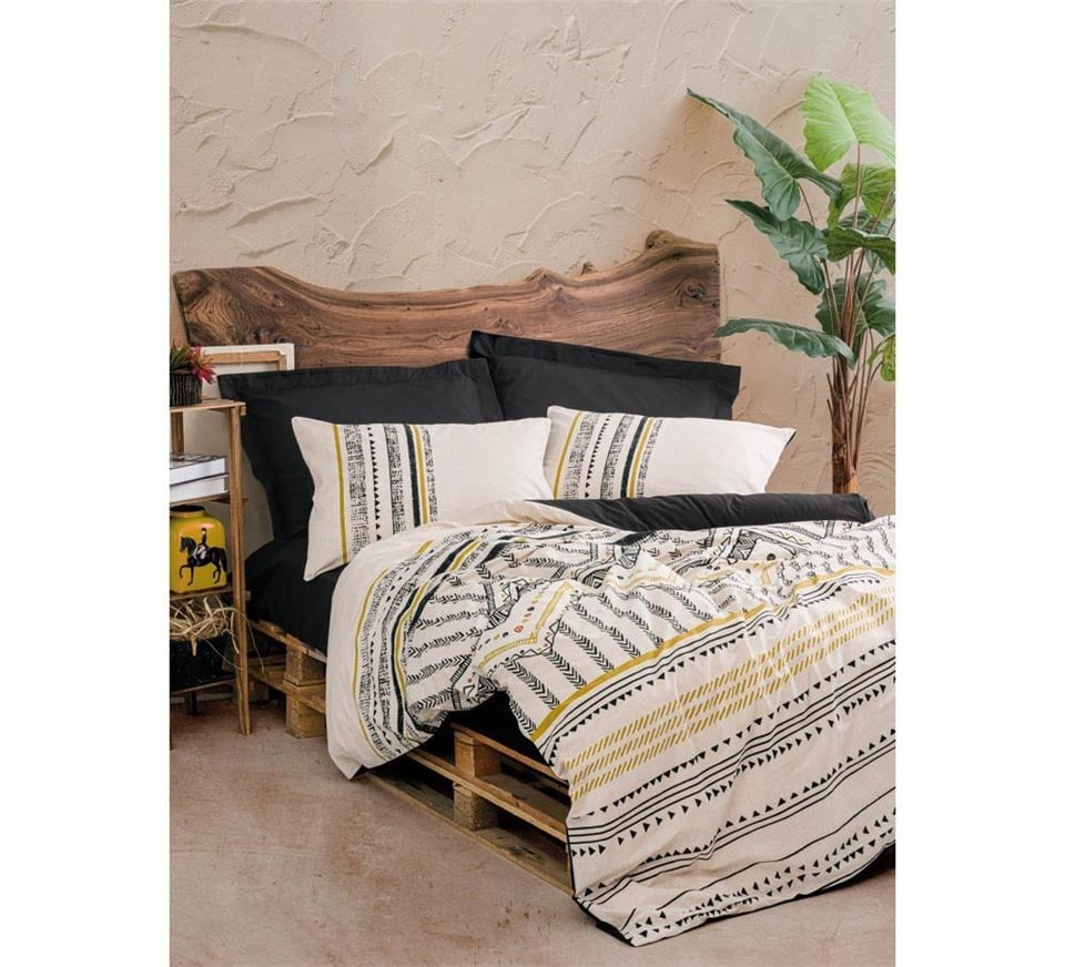 Ethnic Tek Kişilik Nevresim Takımı Elvira Siyah