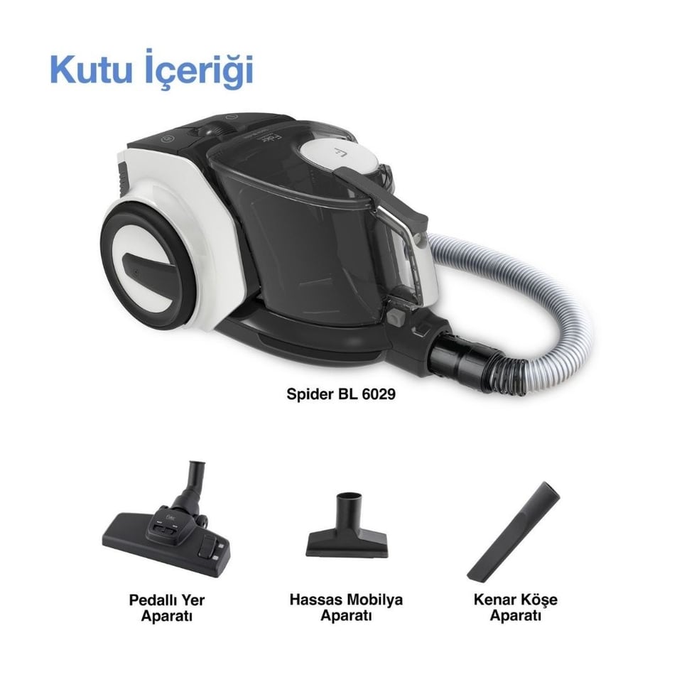 Bekleyen Urun Katalogu Fakir Fakir Spıder Bl 6029 Pearl Whıte Toz Torbasız Elektrikli Süpürgesi (41005568)