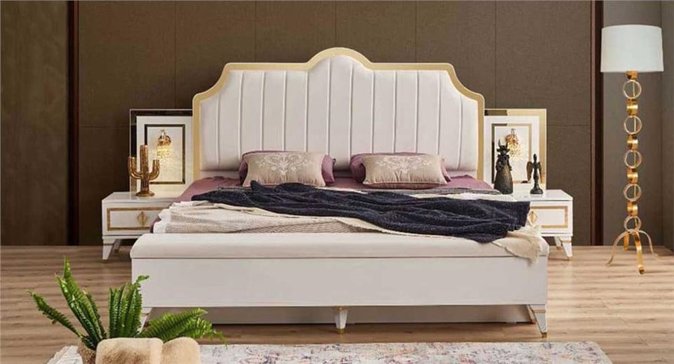 Floransa Kapaklı Lüxs Başlıklı Yatak Odası Takımı (Ayaklı)