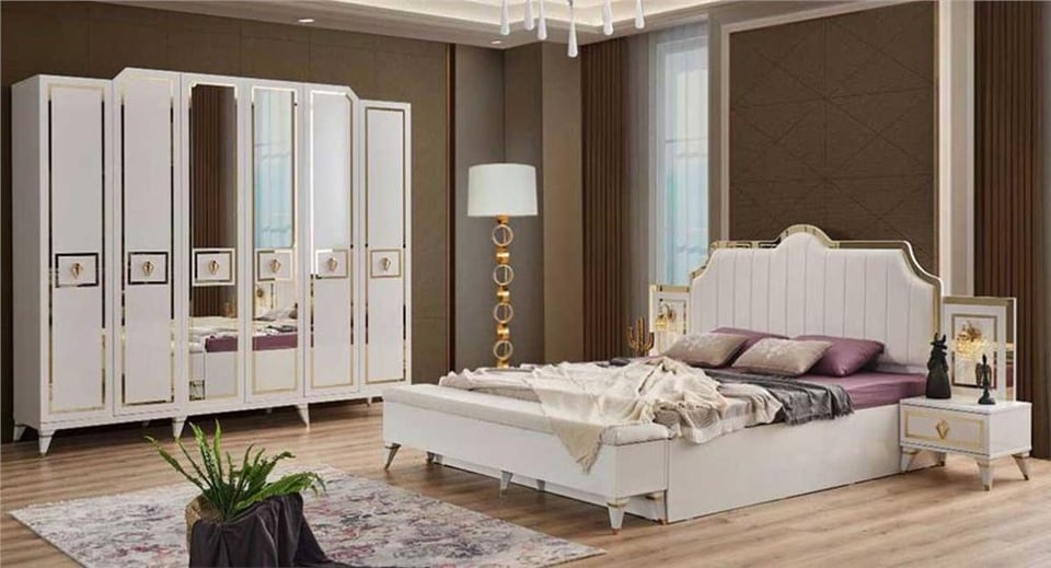 Floransa Kapaklı Lüxs Başlıklı Yatak Odası Takımı (Ayaklı)