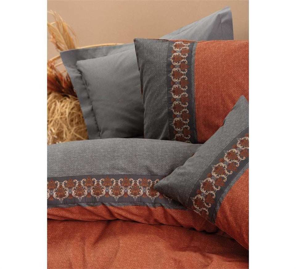 Folk Art Tek Kişilik Nevresim Takımı Tamaya Kiremit