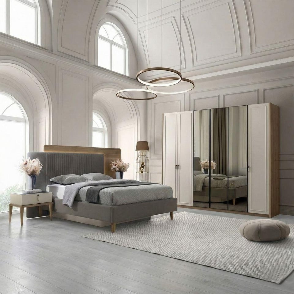 Yatak Odası Takımı Vize Mobilya Galata 6 Kapılı Bazalı Yatak Odası Takımı