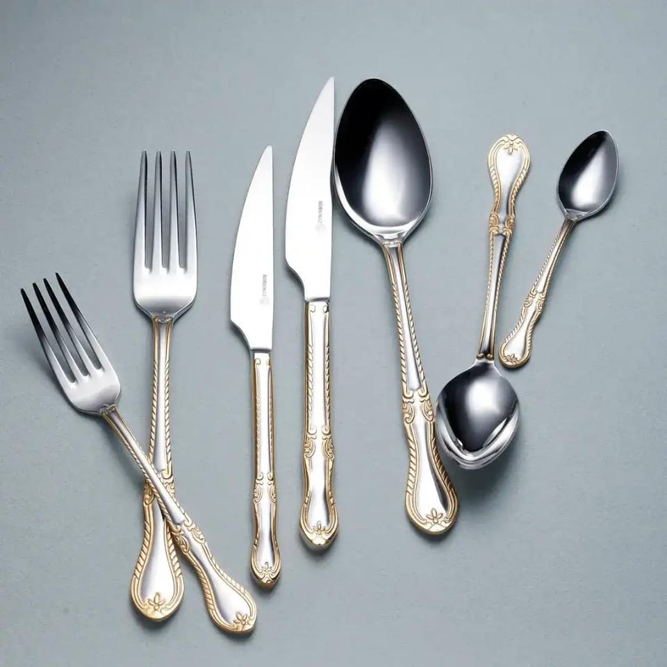Çatal/Kaşık/Bıçak Takımı Korkmaz Züccaciye Korkmaz A2563 Hanedan Gold 84 Parça Çatal Kasik Takımı