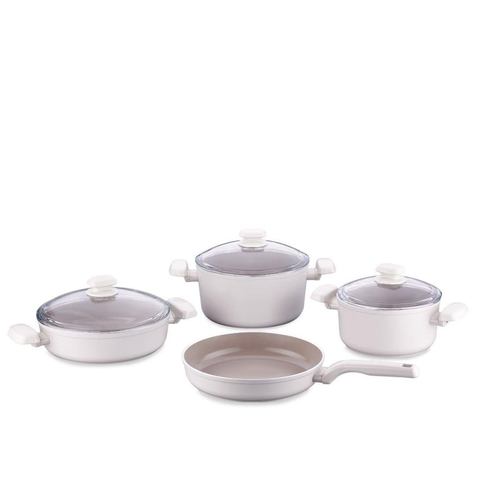 Bekleyen Urun Katalogu Korkmaz Züccaciye Korkmaz A3988 Ornella Sera 7 Parça Tencere Seti Vanilya