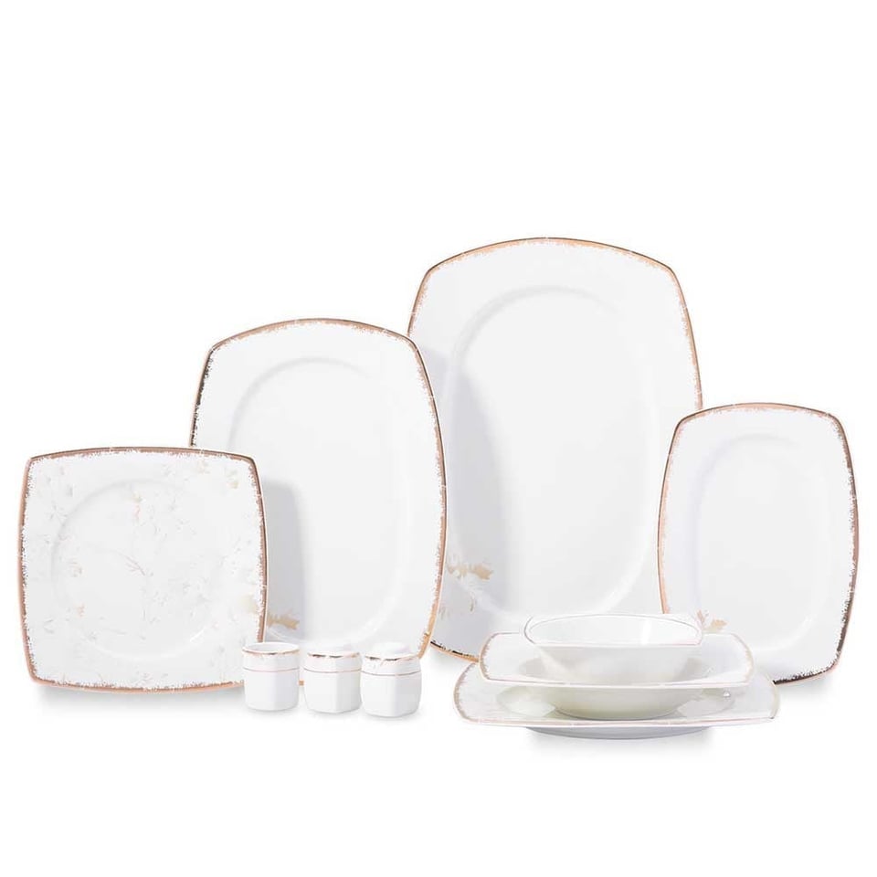 Korkmaz A8090 Zena Coll. 60 Parça Kare Yemek Takımı