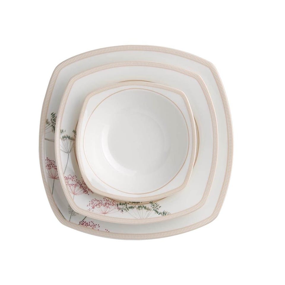 Korkmaz A8127 Mona Coll. 60 Parça Oval Kare Yemek Takımı