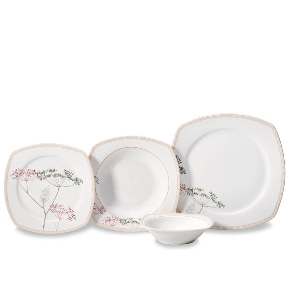 Korkmaz A8127 Mona Coll. 60 Parça Oval Kare Yemek Takımı