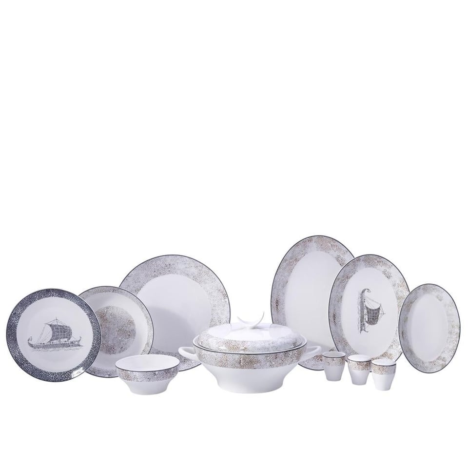 Korkmaz A8190 Lidya Coll. Oval Yuvarlak 60 P Yemek Takımı