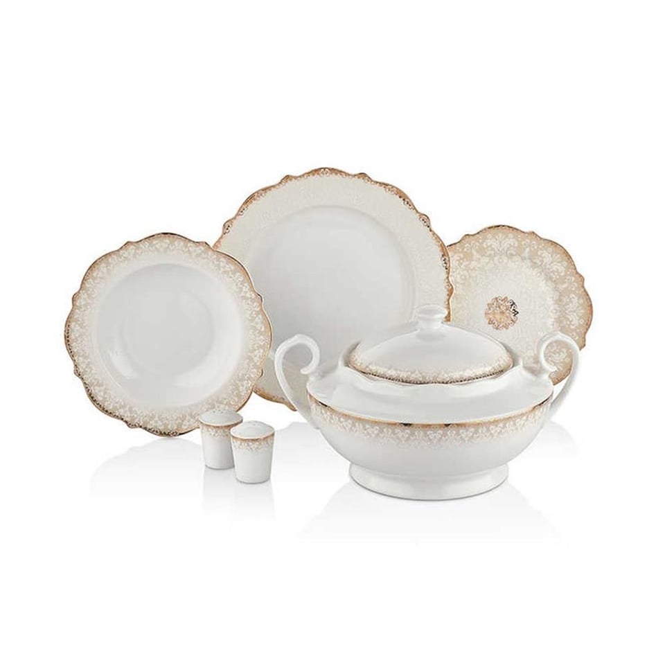 Korkmaz A8238 Eliza Collection Bone 60 Parça Yemek Takımı