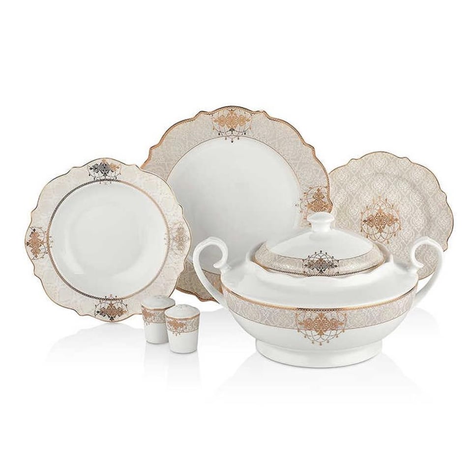 Korkmaz A8239 Eliza Collection Bone 60 Parça Yemek Takımı