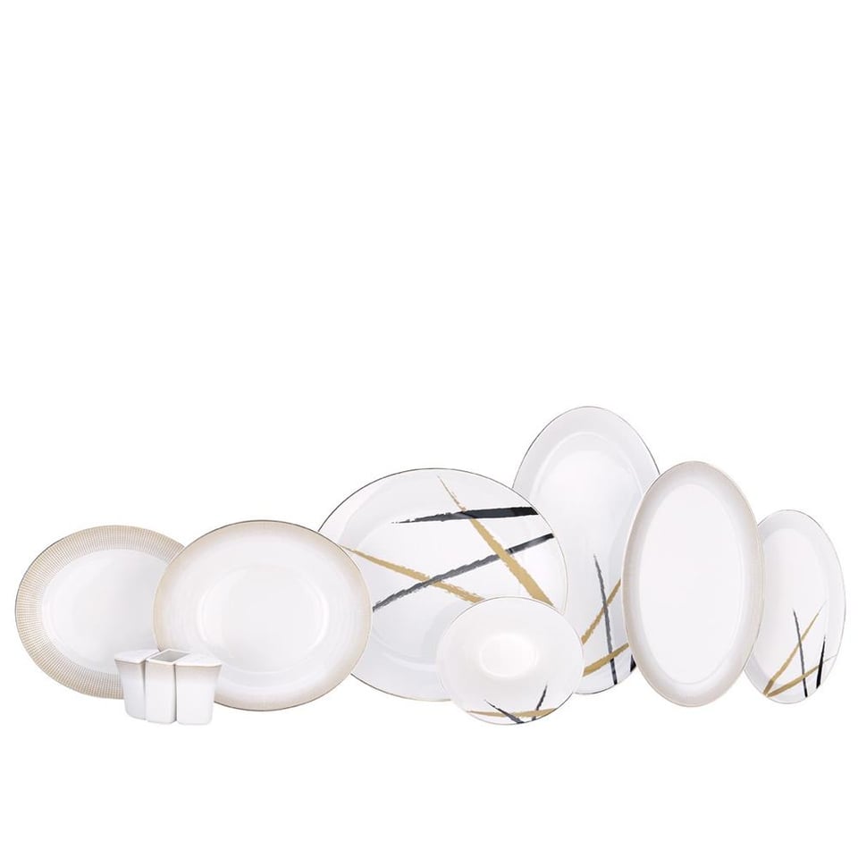 Korkmaz A8355 Orient Col. 60 Parça Yemek Takımı Yuvarlak