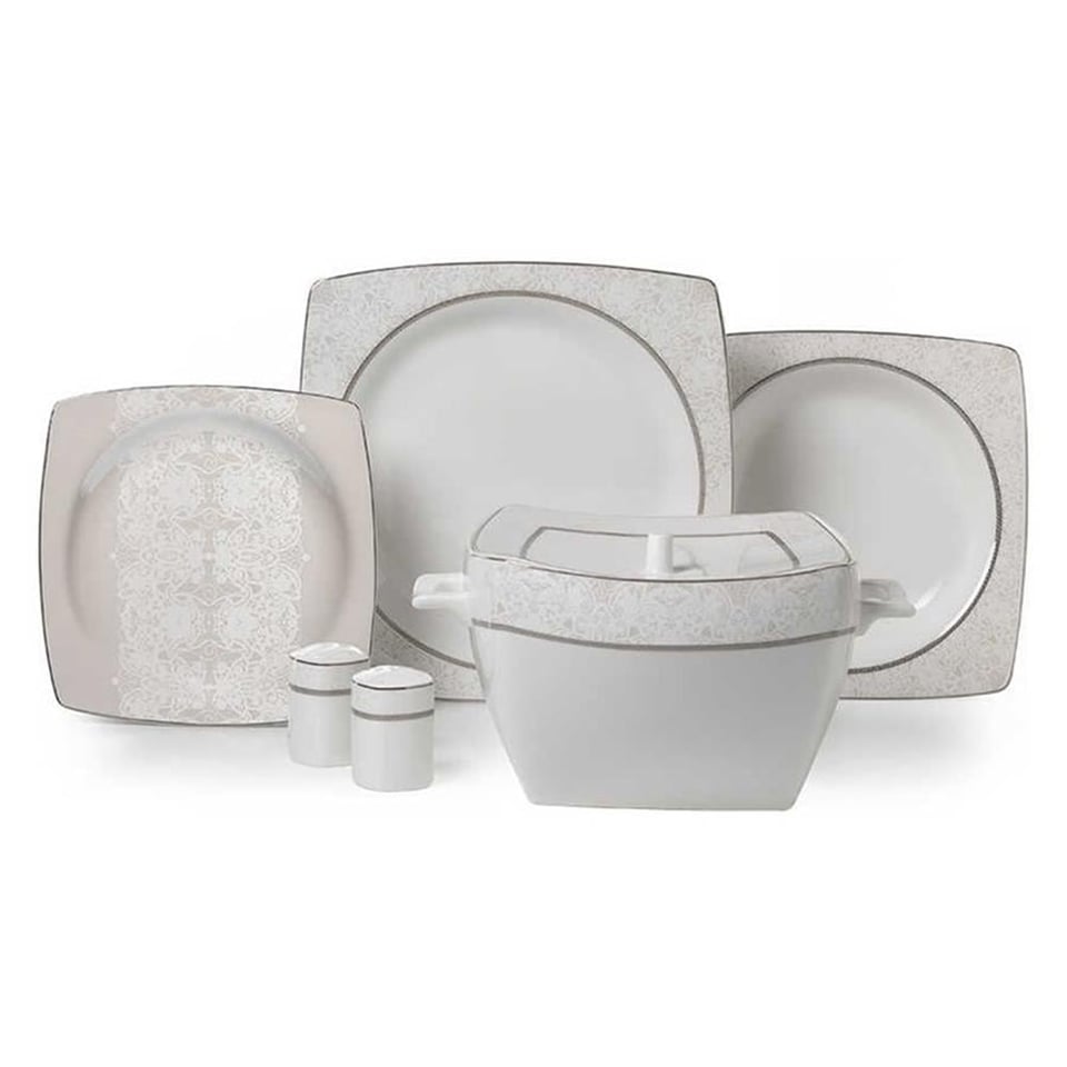 Korkmaz A8437 Bone Sel. 60 Parça Yemek Takımı (Kare)