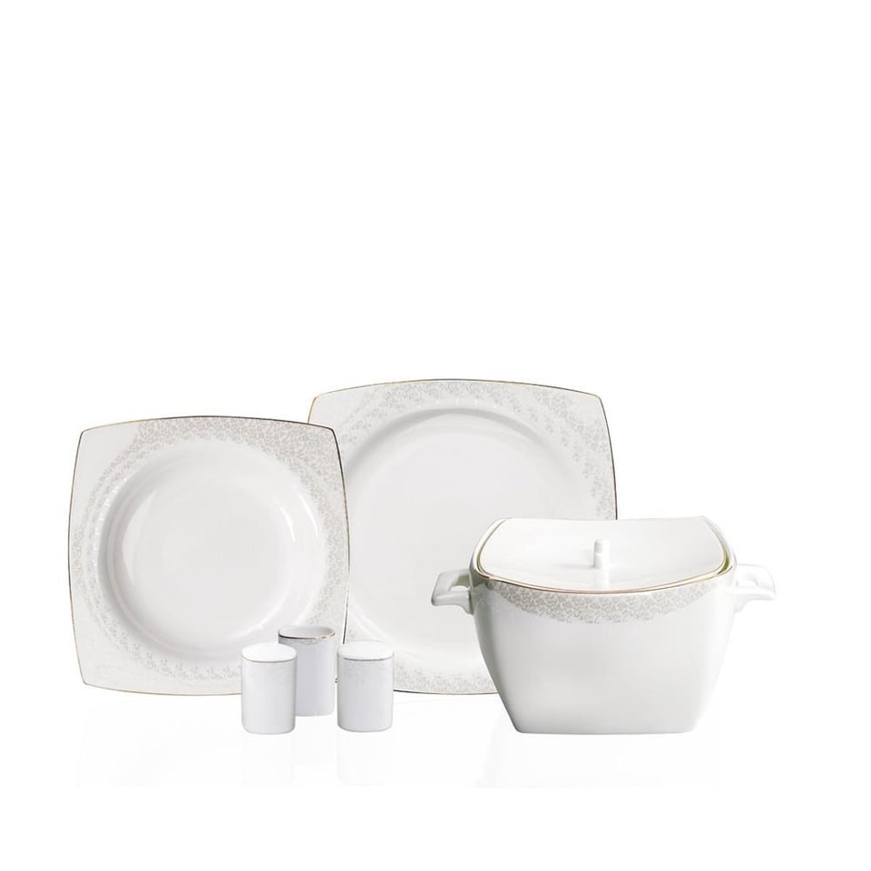 Korkmaz A8451 Bone Sel. 60 P Yemek Takımı (Kare)