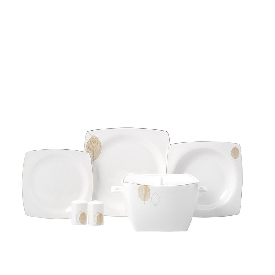 Korkmaz A8456 Bone Sel. 60 Prç. Yemek Takımı (Kare)