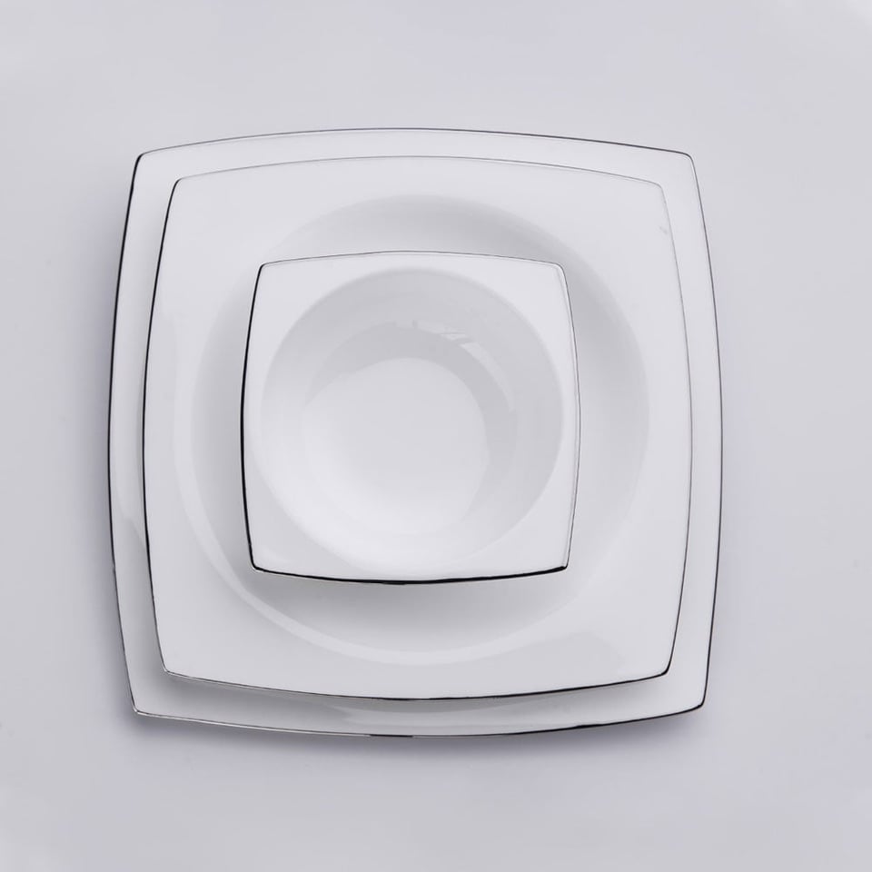 Korkmaz A8458 Bone Selection 60 Parça Kare Yemek Takımı