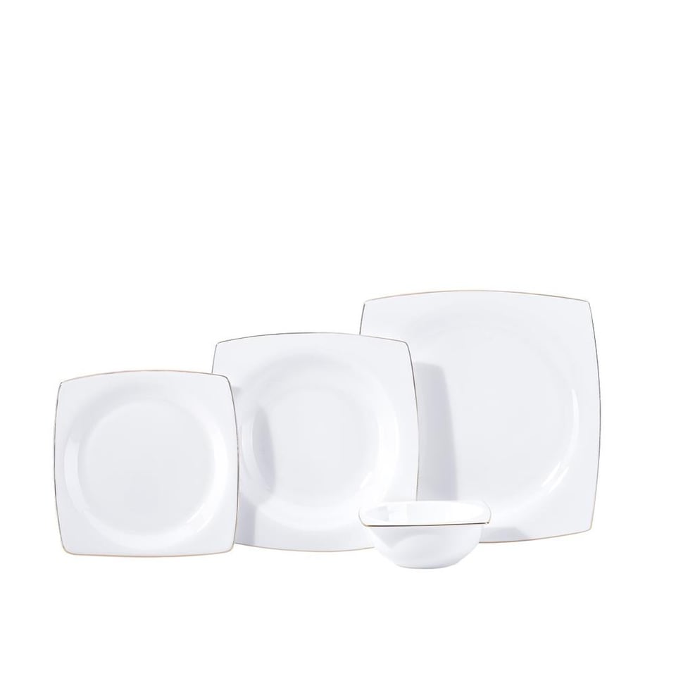 Korkmaz A8459 Bone Sel. 60 Parça Kare Yemek Takımı