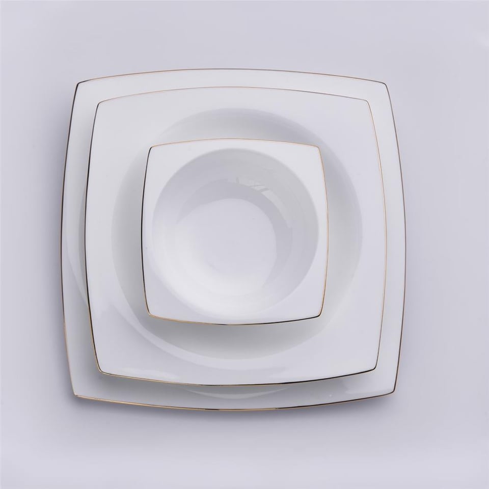 Korkmaz A8459 Bone Sel. 60 Parça Kare Yemek Takımı