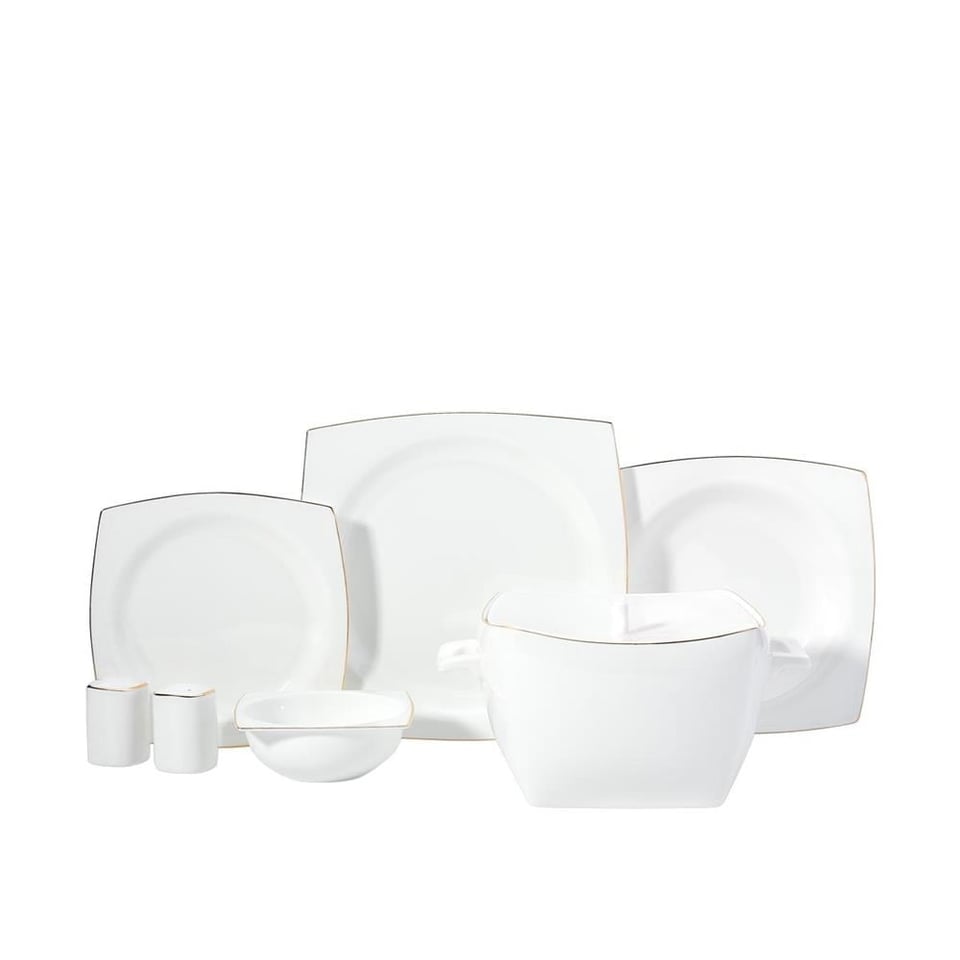 Korkmaz A8459 Bone Sel. 60 Parça Kare Yemek Takımı