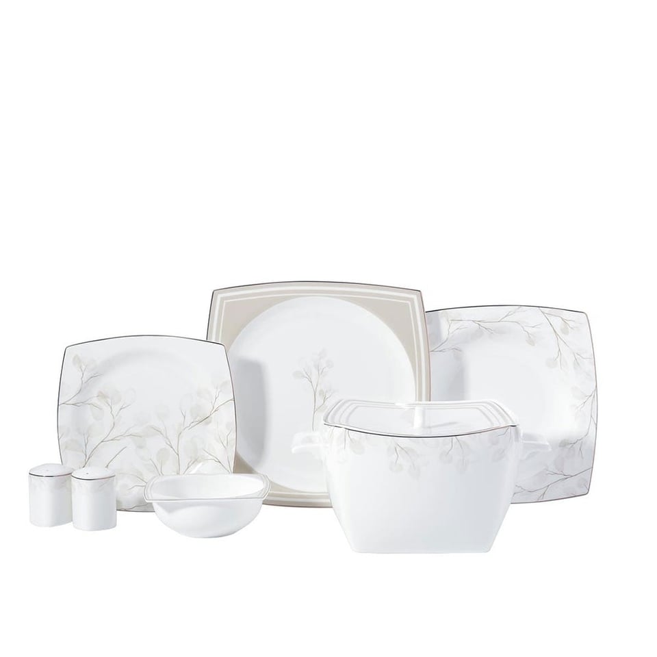 Korkmaz A8461 Bone Sel. 60 P Yemek Takımı (Kare)