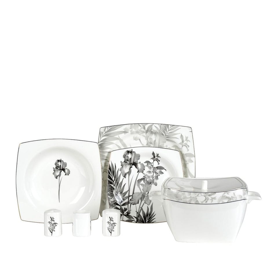 Korkmaz A8462 Bone Sel. 60 P Yemek Takımı (Kare)