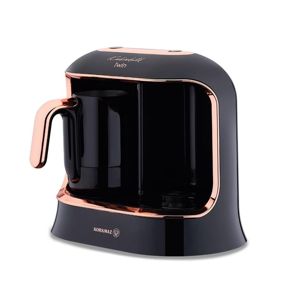 Korkmaz A861-04 Kahvekolik Deluxe Twin Kahve Makinesi Siyah/Rosegold