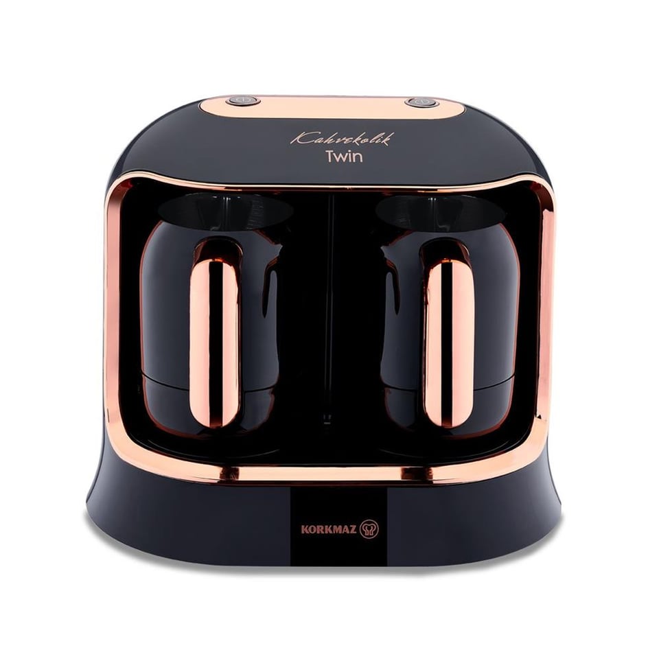 Korkmaz A861-04 Kahvekolik Deluxe Twin Kahve Makinesi Siyah/Rosegold