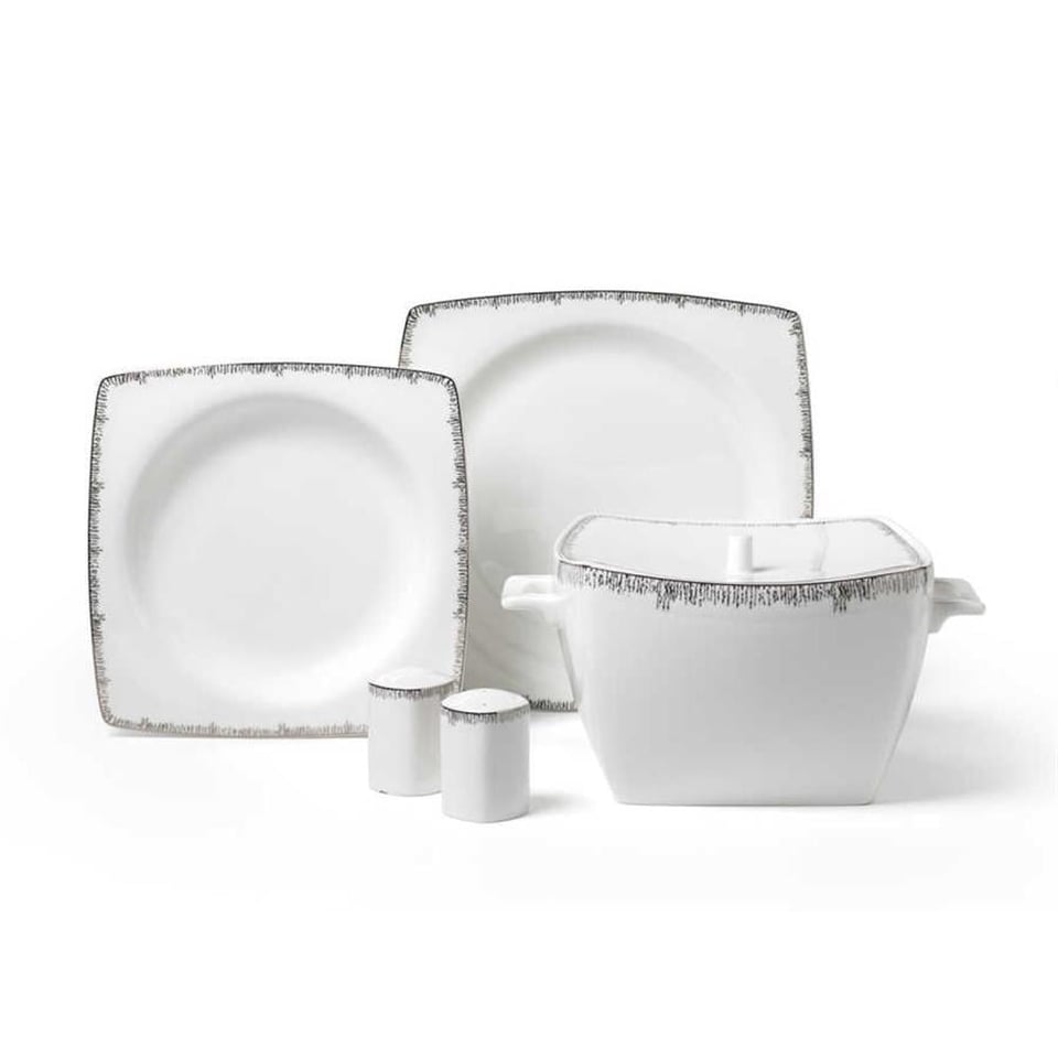 Korkmaz Bone Selection 60 Parça Kare Yemek Takımı
