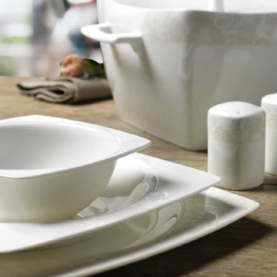 Korkmaz Bone Selection 60  Parça Kare Yemek Takımı