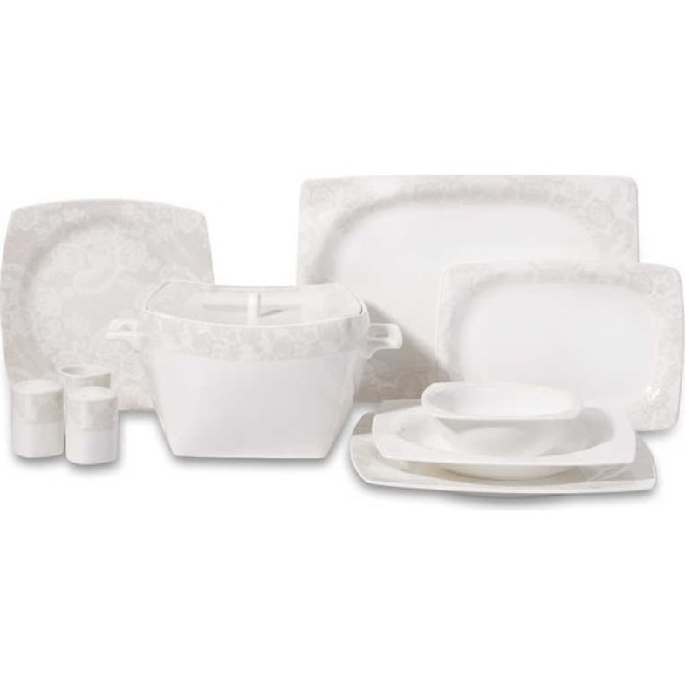 Korkmaz Bone Selection 60  Parça Kare Yemek Takımı