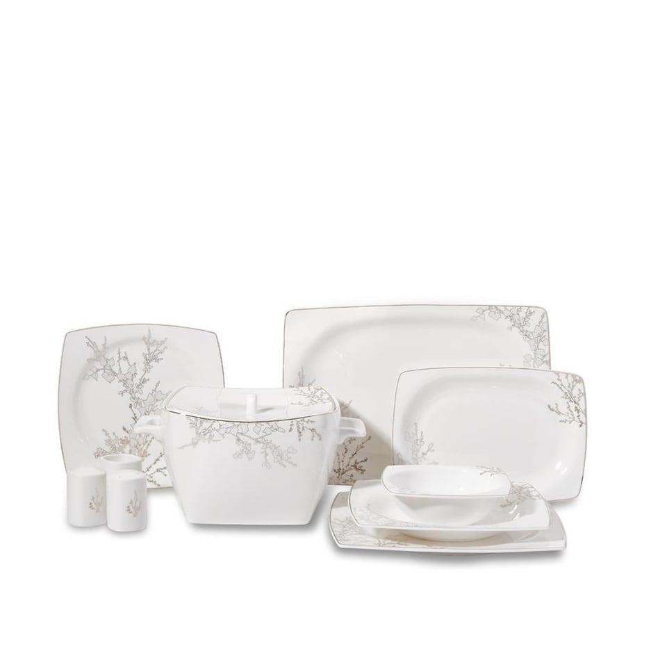Korkmaz Bone Selection 60  Parça Kare Yemek Takımı