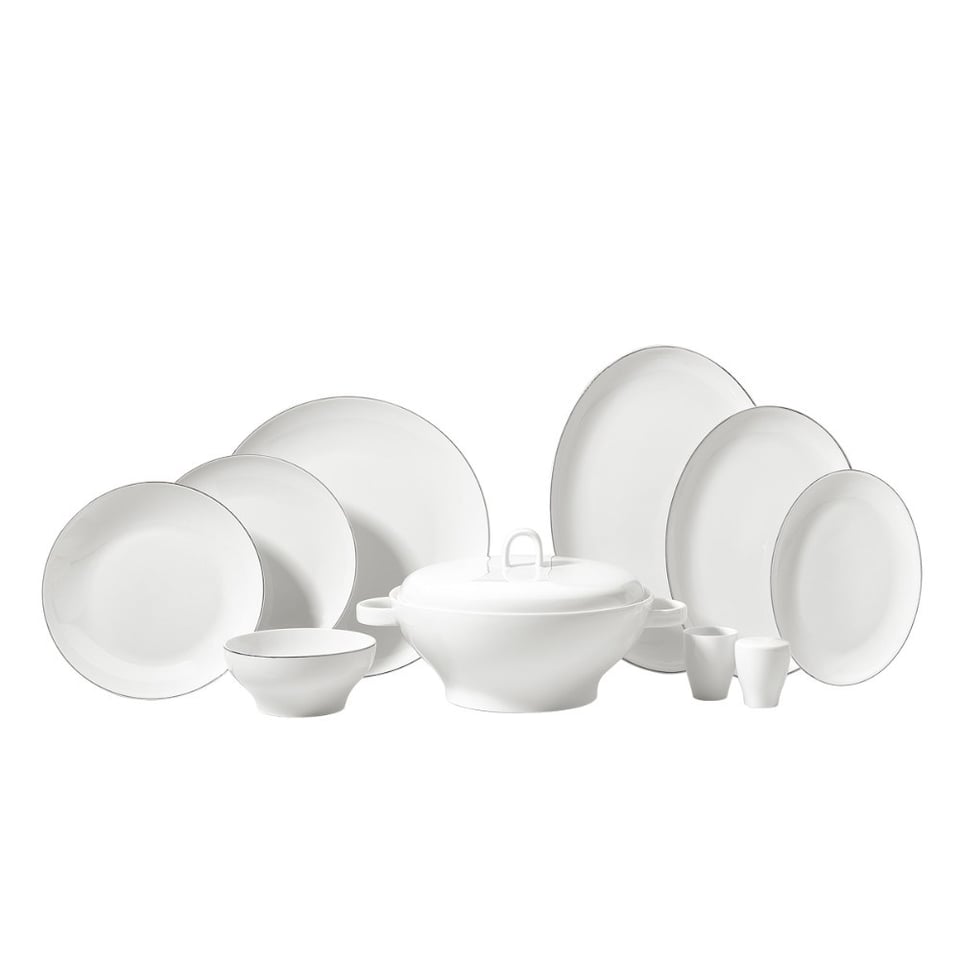Korkmaz Lidya Collection 60 Parça Platin Yemek Takımı