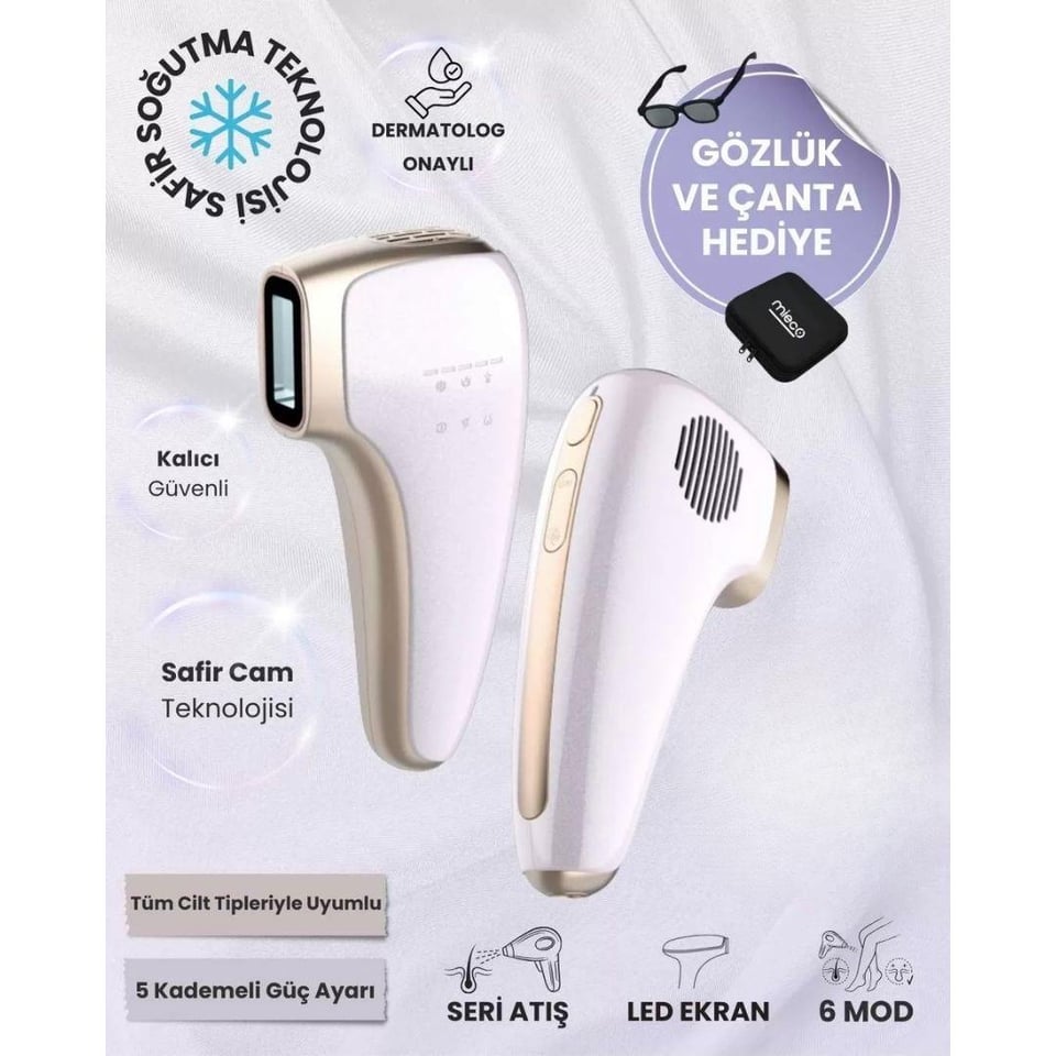Epilatör Mieco Mieco Sapphire Mor IPL Epilasyon Cihazı Safir Buz Kompresli