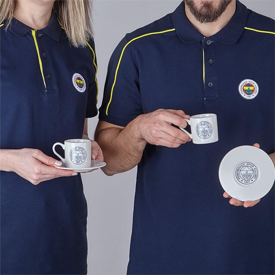 Neva N3421 Fenerbahçe Lacivert Logo 2'li Kahve Fincan Takımı