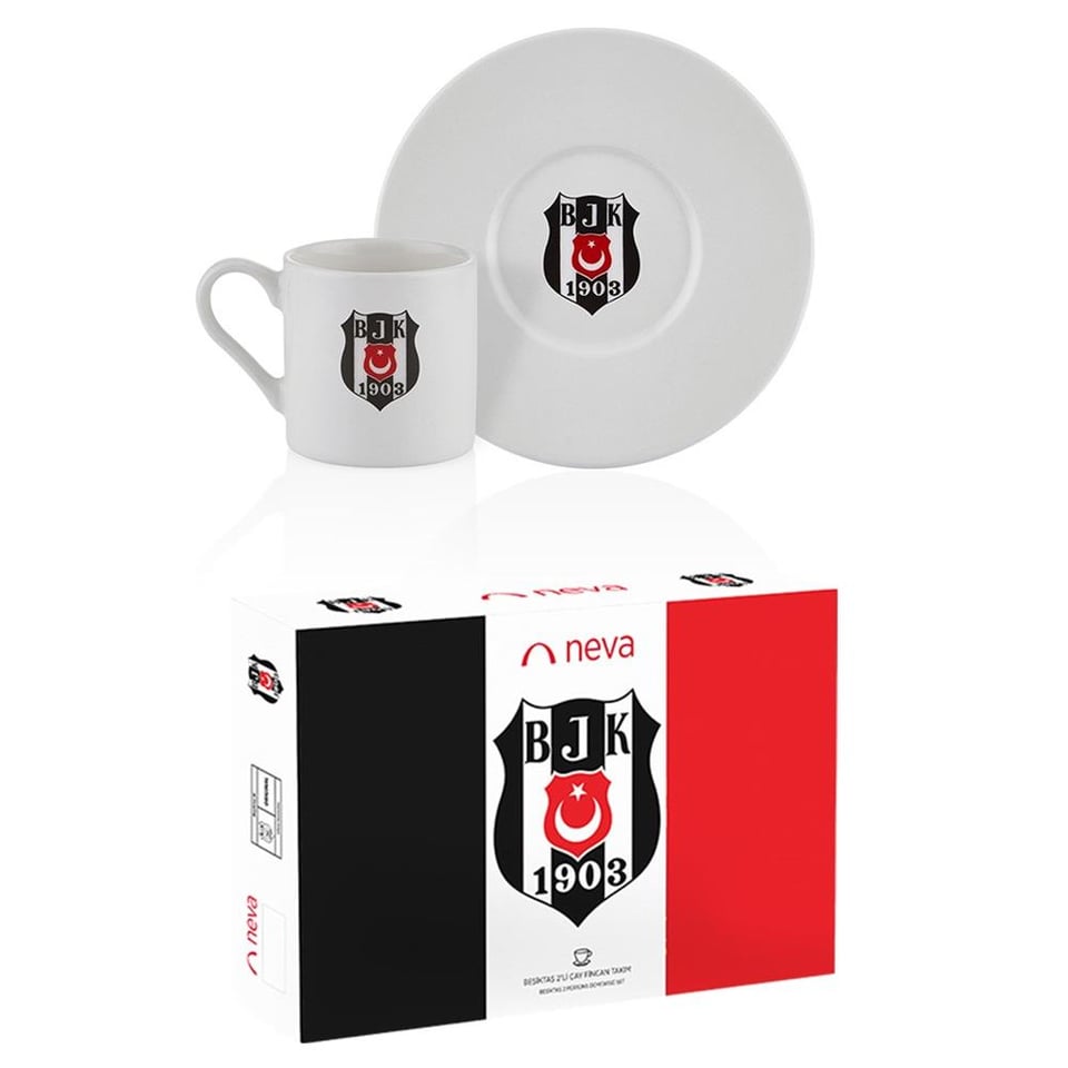 Neva N3422 Beşiktaş Klasik Logo 2'li Kahve Fincan Takımı