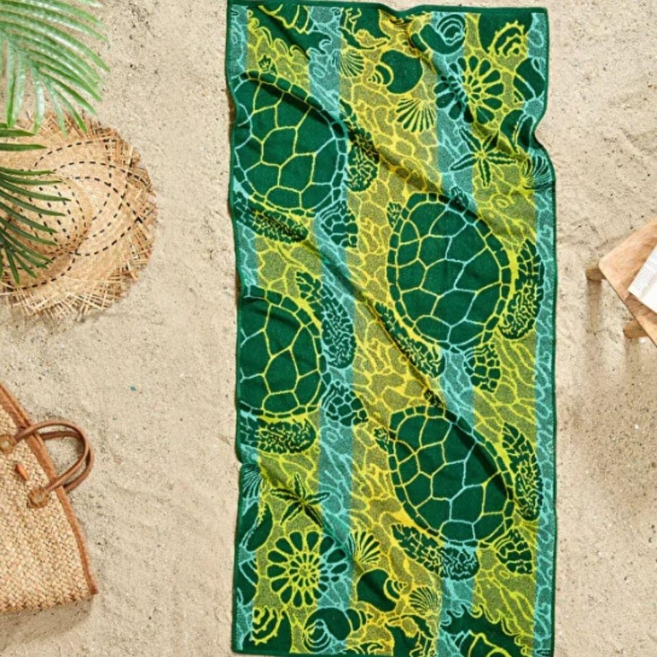 Havlu ve Setleri Özdilek Özdilek Nice Swimming Turtle Lacivert Plaj Havlusu 70x150 cm