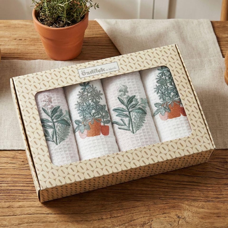 Havlu ve Setleri Özdilek ÖZDİLEK TROPIC RENKLI 4LU KUTULU PECETE