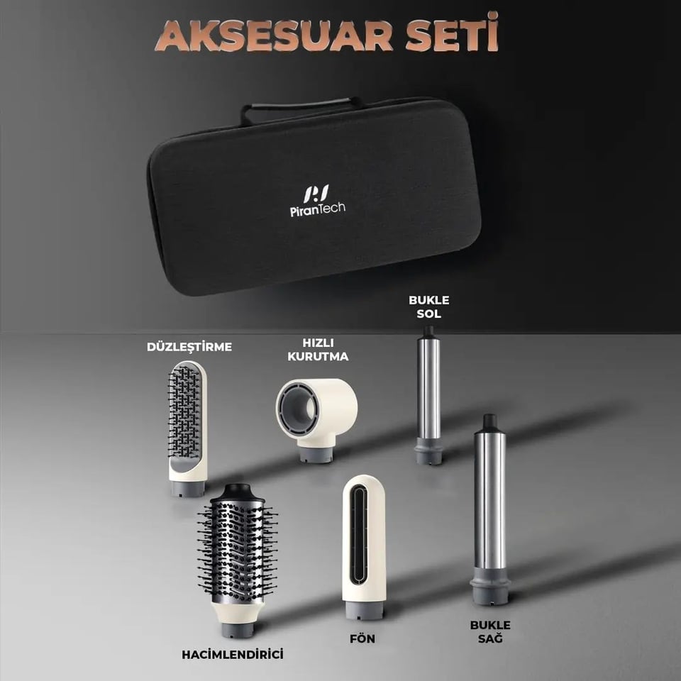 Bekleyen Urun Katalogu Pirantech Pirantech KS-103 Airwrap 6 Başlıklı Saç Şekillendirme ve Kurutma Seti