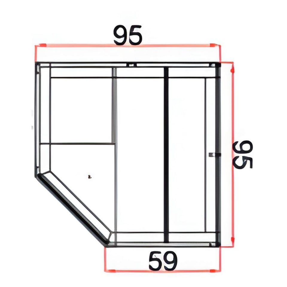 Gardıroplar Bismot Mobilya Renata Frenli Kapaklı 1 Kapaklı Köşe Dolap 95x209 cm