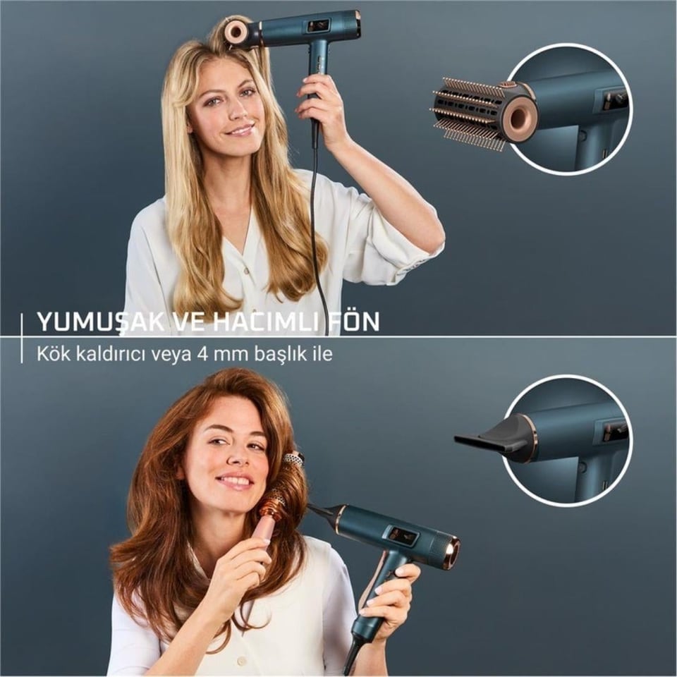 Saç Kurutma Makinesi Rowenta Rowenta HY9430 Maestria For You Entegre Ekranlı 6 Başlıklı 1800 Watt Profesyonel Saç Kurutma Makinesi