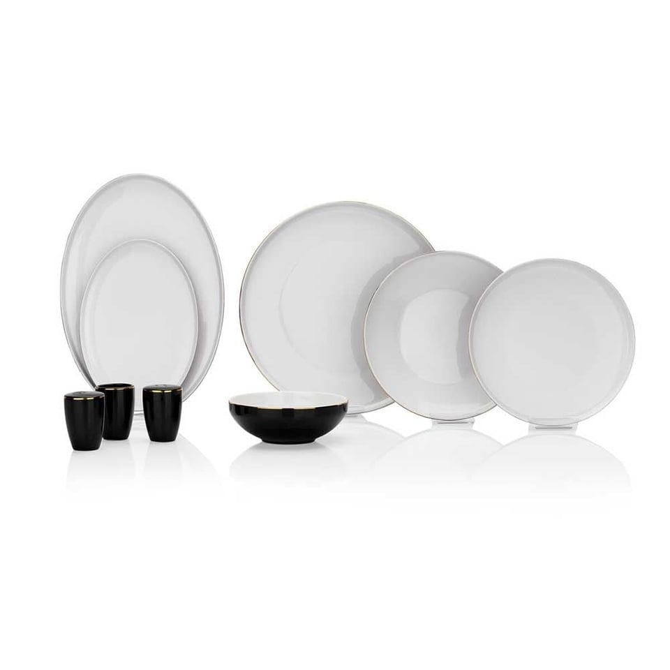 Schafer 1S0020-01001-SIY01 Adel Black Yemek Takımı-56 Parça-Siyah