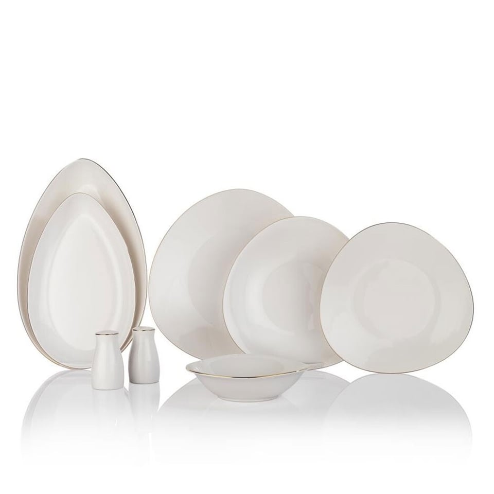 Schafer 1S1226-01001-ALT01 Dina Yemek Takımı-56 Parça-Altın