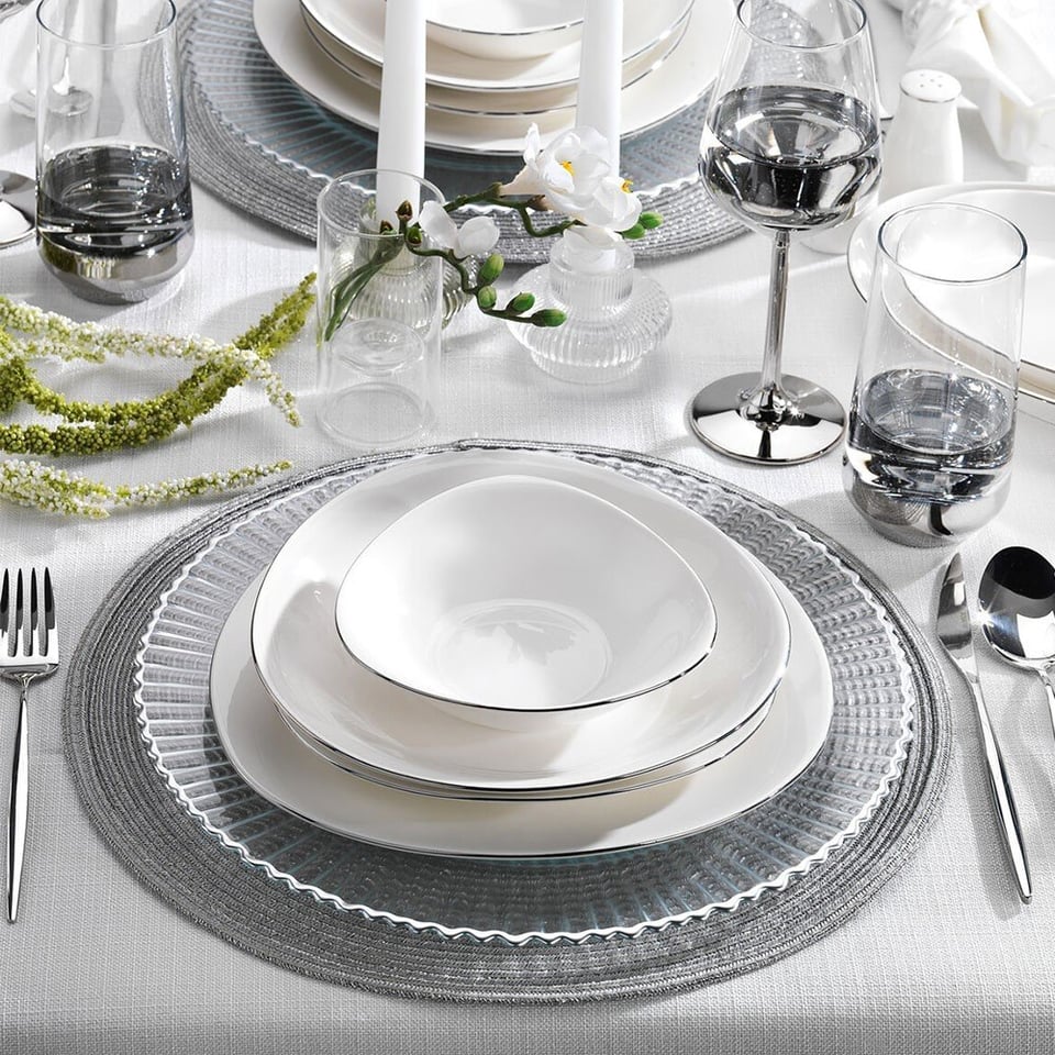 Schafer 1S1226-01001-PLT01 Dina Yemek Takımı-56 Parça-Platin