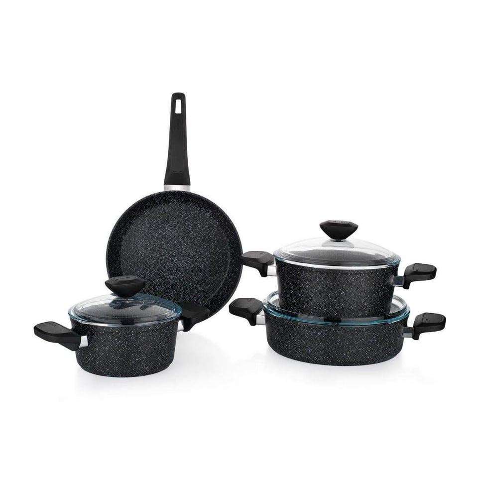 Bekleyen Urun Katalogu Schafer züccaciye Schafer 1S1639-22005-SIY01 Etna Yanmaz Yapışmaz Tencere Seti 7 Parça-Siyah